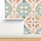 Spring Small Print Painted Bohemian Diamond Boho Doodle Pastels Modern Custom Pre-pasted Wallpaper by Spoonflower Pre-Pasted Wallpaper 2FT Wide